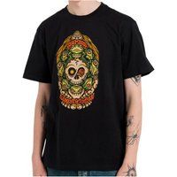Schwarzes T-Shirt mit Totenkopf-Grafikdruck