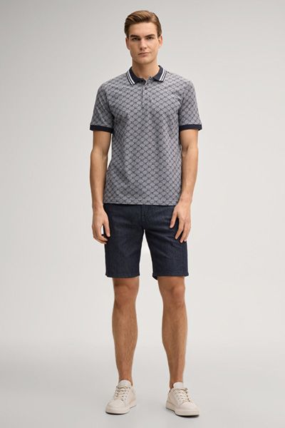 Joop! Jessino Herren Poloshirt mit dunkelblauem Monogramm-Muster