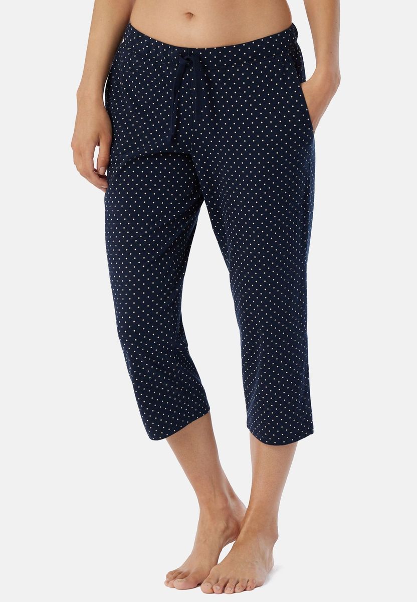 Marineblaue Loungewear-Hose mit Punktmuster