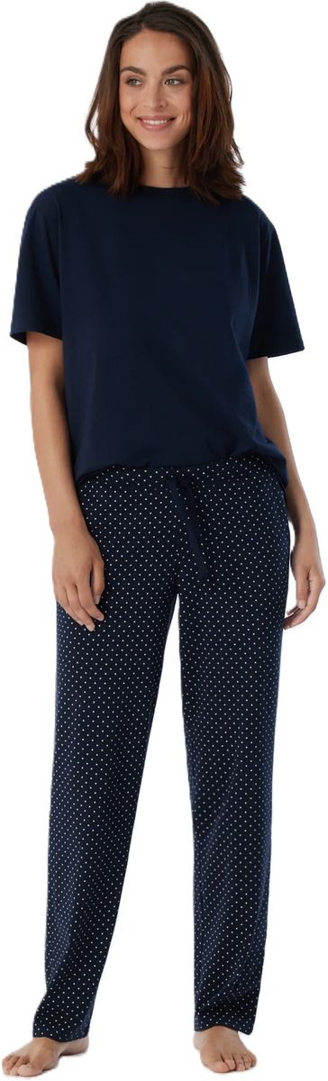 SCHIESSER Mix & Relax Schlafanzug-Hose, Tunnelzug, Gummibund, für Damen, blau, 36