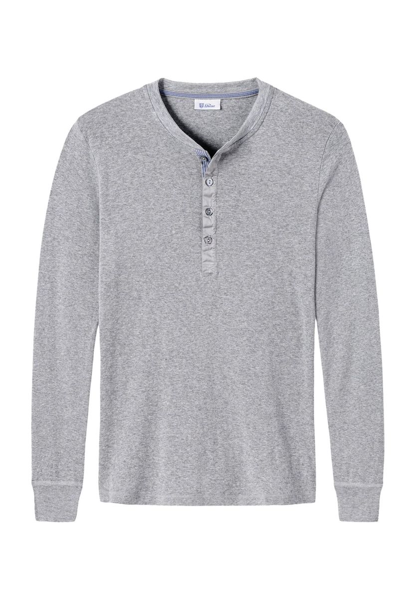 Herren Langarm Henley Shirt