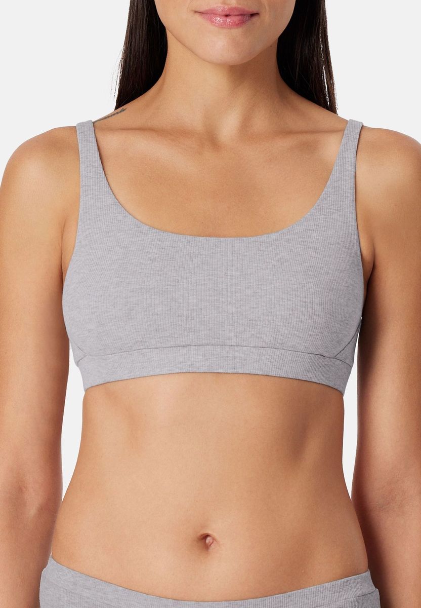 Geripptes Strick-Bralette Lounge-Top