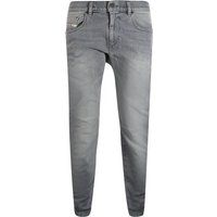 Graue, schmal geschnittene Jeanshose