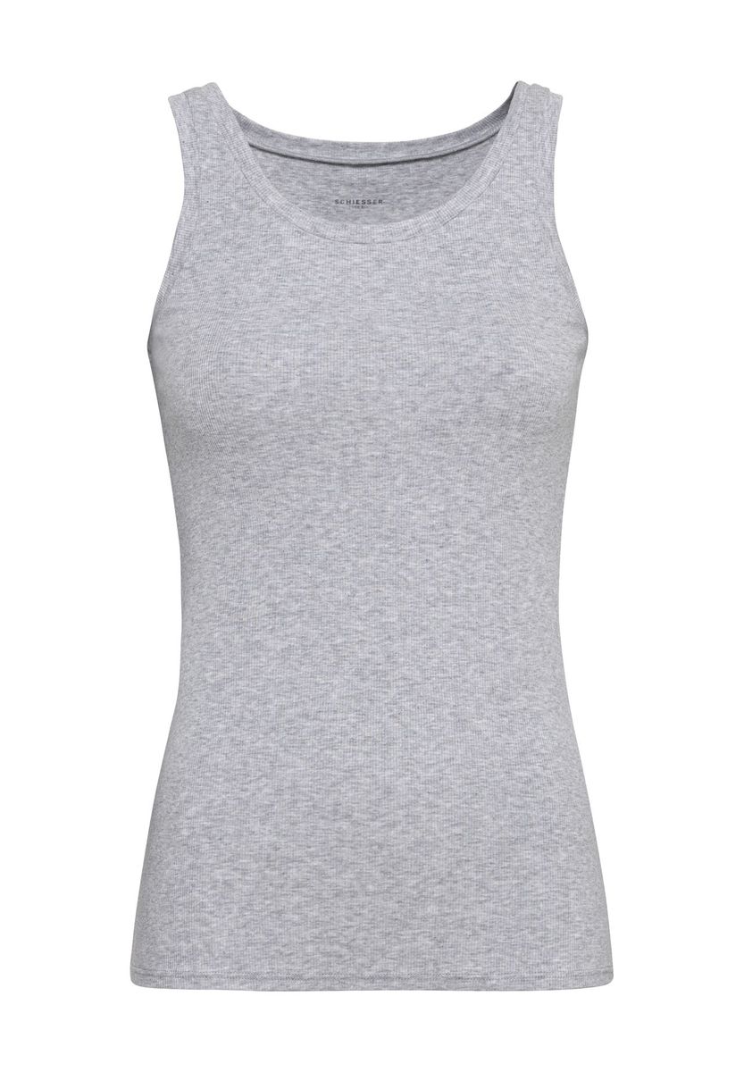 Essential Geripptes Tanktop in Grau