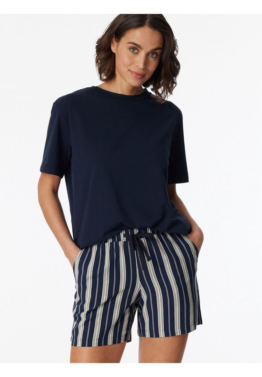 Gestreifte Lounge-Shorts mit Kordelzug in der Taille