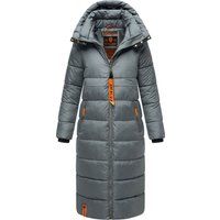 Langer gesteppter Wintermantel mit Kapuze