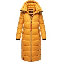 Langer gesteppter Wintermantel mit Kapuze