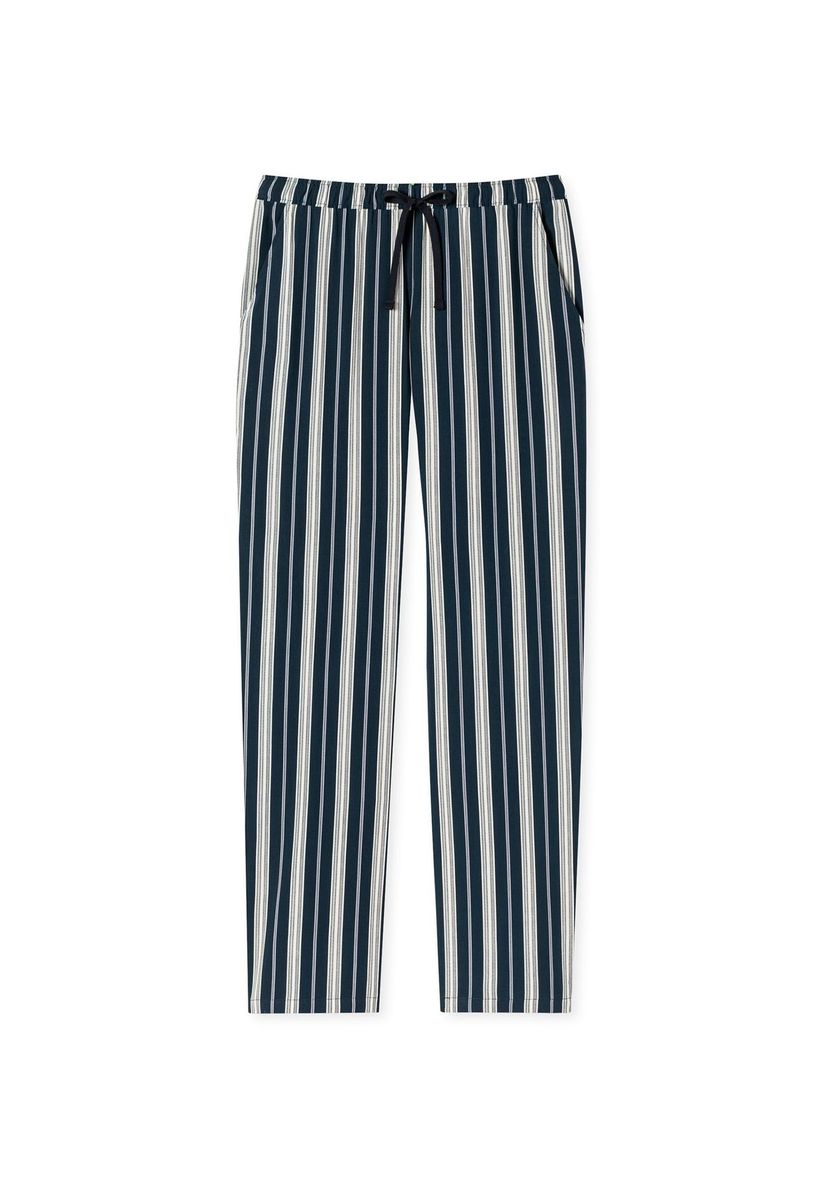 Gestreifte Viskose-Loungehose mit Kordelzug