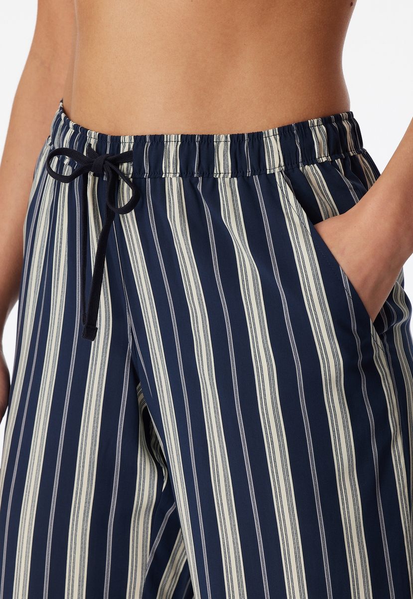 SCHIESSER Mix+Relax Schlafanzug-Hose, Eingrifftaschen, für Damen, blau, 36