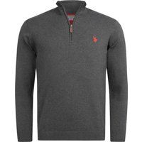 Herren Baumwollmischung Pullover mit Viertelreißverschluss