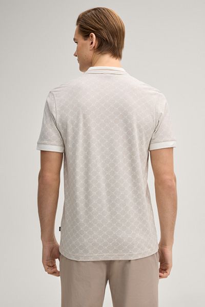 Joop! Jessino Offwhite Monogramm Poloshirt mit Streifenkragen