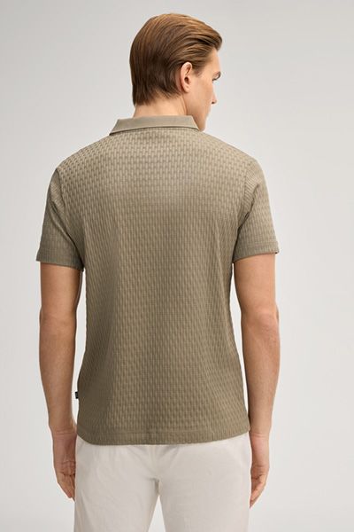 Joop! Jorge Khaki Struktur Baumwoll Polo Shirt Klassische Passform Herren