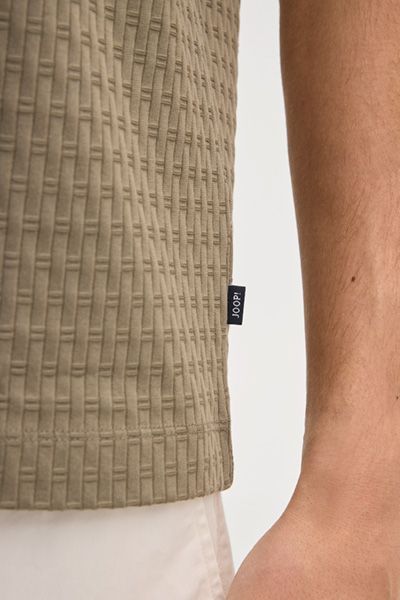 Joop! Jorge Khaki Struktur Baumwoll Polo Shirt Klassische Passform Herren