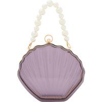 Elegante Muschel-Clutch mit Perlenhenkel