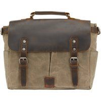 Canvas Messenger Bag für Männer mit Lederbesatz