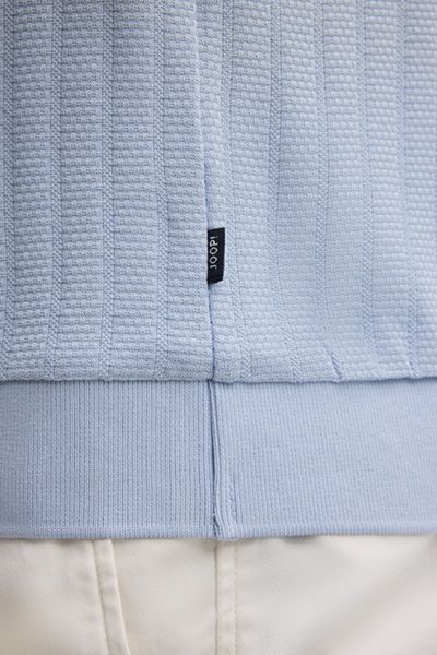 Baronito Poloshirt in Hellblau strukturierter Baumwollmischung