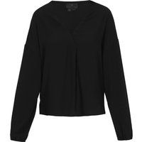 Puffärmel Bluse mit Rundhalsausschnitt