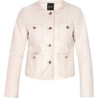 Kurze Kragenlose Jacke mit Taschen