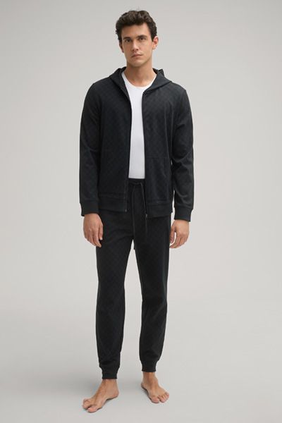 Cornflower Herren Jogginghose Schwarz mit Allover-Design und Kordelzug