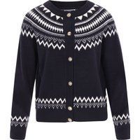 Dreimaster Strickjacke Frauen marineblau cremeweiß