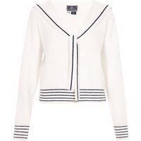 Dreimaster Strickjacke Frauen Cremeweiß, Marineblau