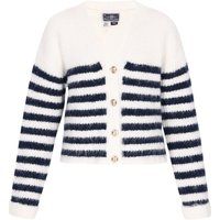 Dreimaster Strickjacke Frauen Cremeweiß, Marineblau