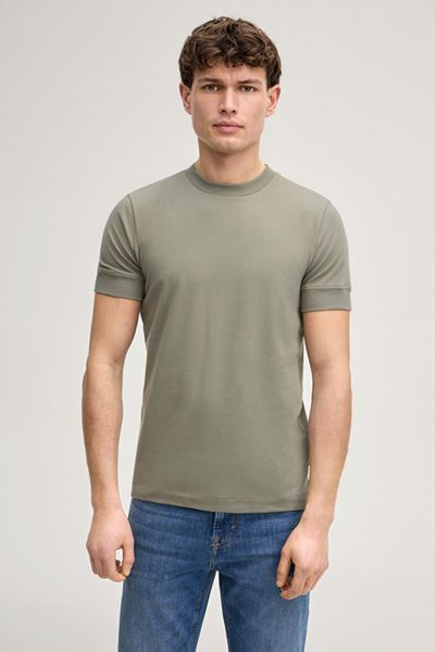 Joop Jeans Cedric Khaki T-Shirt klassischer Rundhalsausschnitt Slim-Fit