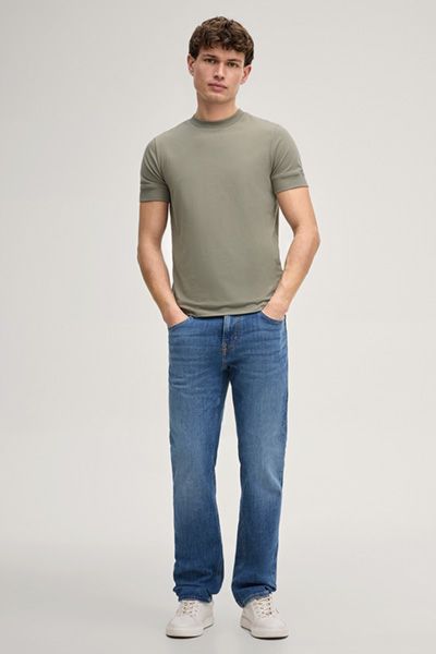 Joop Jeans Cedric Khaki T-Shirt klassischer Rundhalsausschnitt Slim-Fit