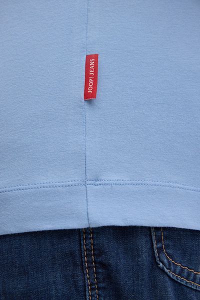 Joop! Jeans Cedric Hellblau T-Shirt Gerippte Bündchen Baumwollmischung