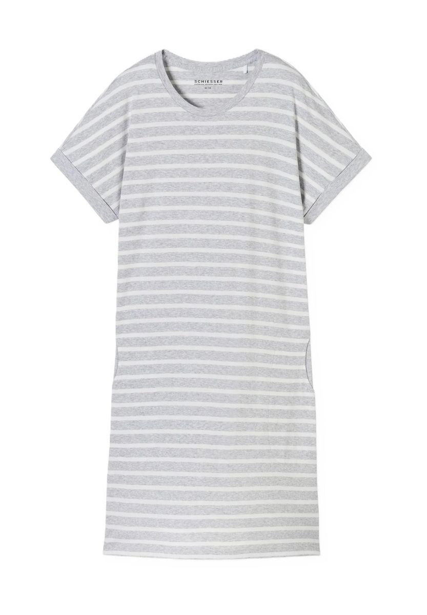 Gestreiftes Baumwoll-Nachthemd