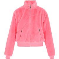 Rosa Bomberjacke aus Kunstfell