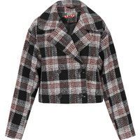 Kurze karierte Doppelreiher-Jacke