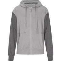 Zweifarbige Kapuzenjacke mit Reißverschluss