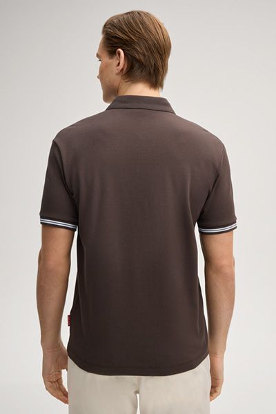 Joop! Jeans Amare Herren Polo Shirt aus braunem Baumwoll-Piqué