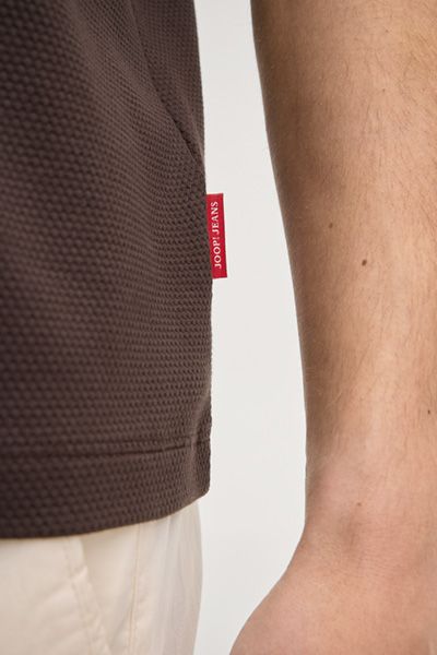 Joop! Jeans Amare Herren Polo Shirt aus braunem Baumwoll-Piqué
