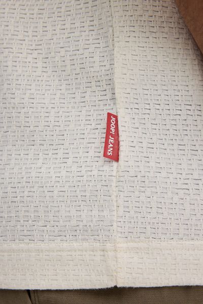 Joop! Jeans Off-White Strukturiertes Poloshirt aus Baumwollmischung mit kurzen Ärmeln