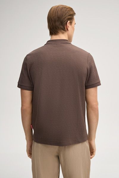 Joop Jeans Herren Poloshirt Pono Braun strukturiert Kurzarm