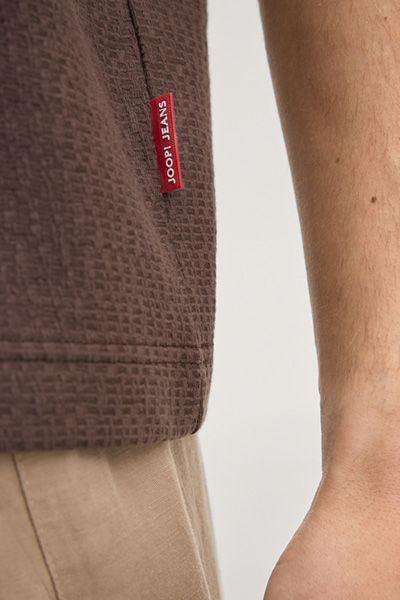 Joop Jeans Herren Poloshirt Pono Braun strukturiert Kurzarm