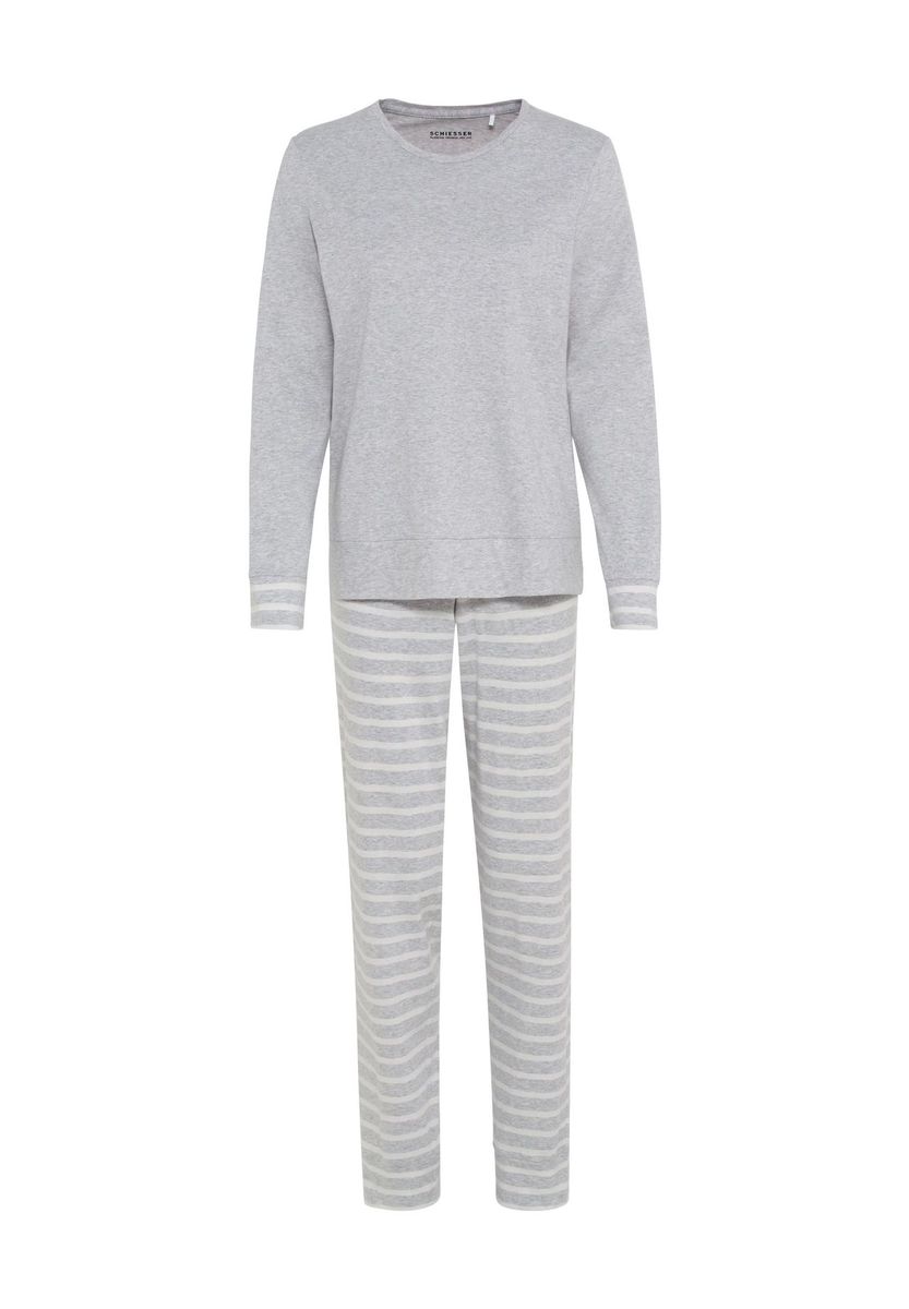 Gestreiftes Damen-Pyjama-Set aus Baumwolle