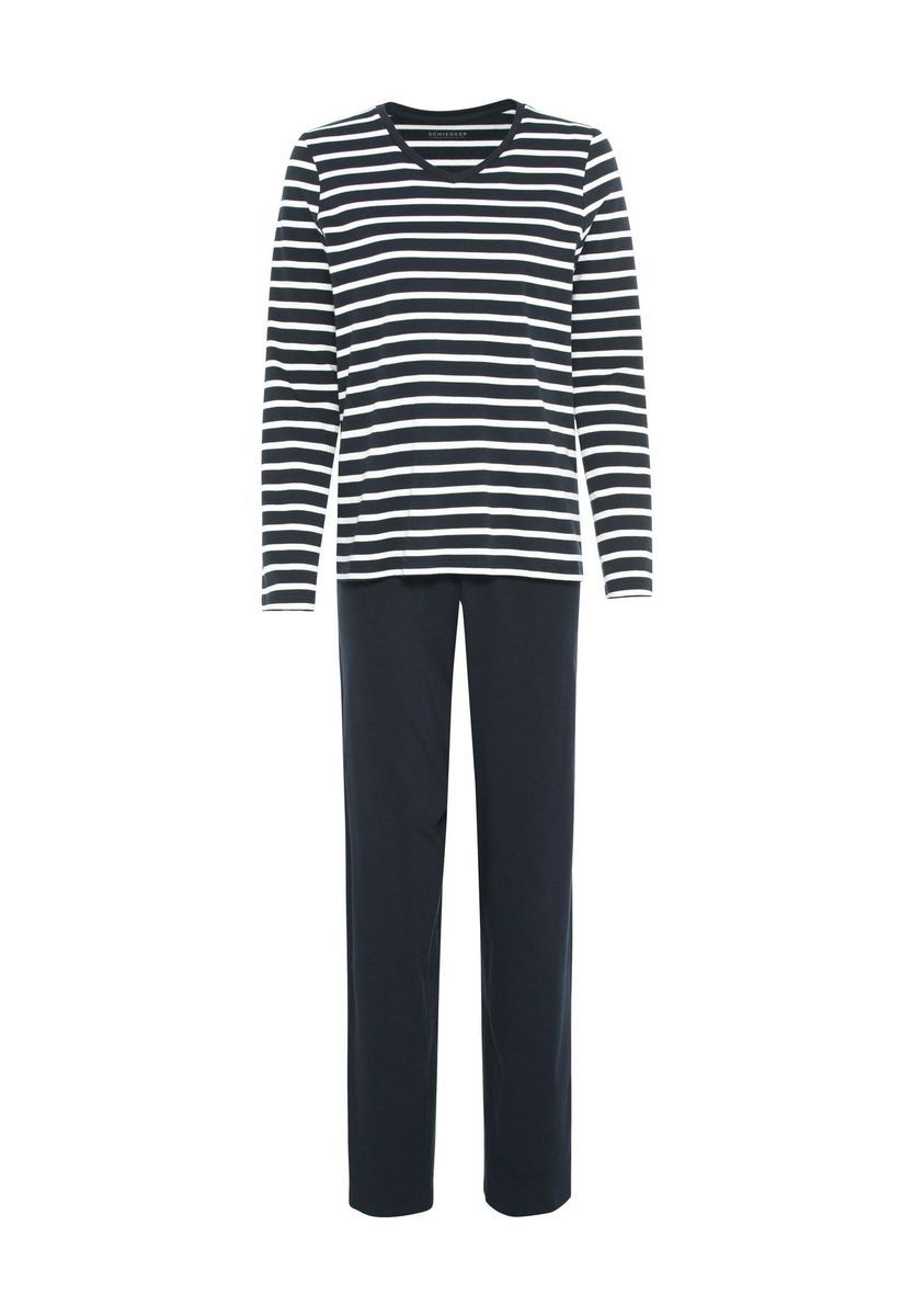 Gestreiftes Langarm-Pyjama-Set