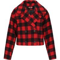 Rot-schwarze Jacke mit Büffel-Karomuster