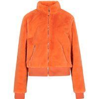 Orange Bomberjacke aus Kunstpelz