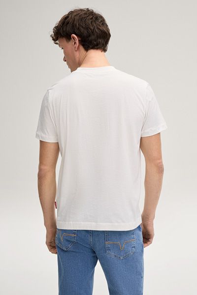 JOOP! Jeans Lanakila Offwhite Baumwoll-T-Shirt mit Surfer-Print