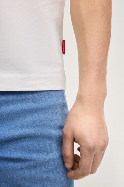 JOOP! Jeans Lanakila Offwhite Baumwoll-T-Shirt mit Surfer-Print