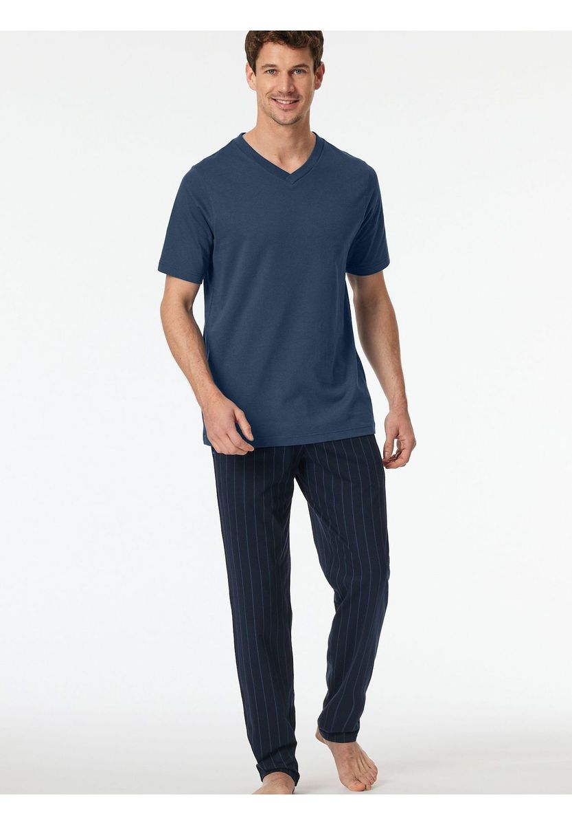 Lässiges V-Ausschnitt Baumwoll-Lounge-Top