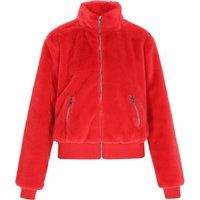 Bomberjacke mit Reißverschluss aus Kunstfell