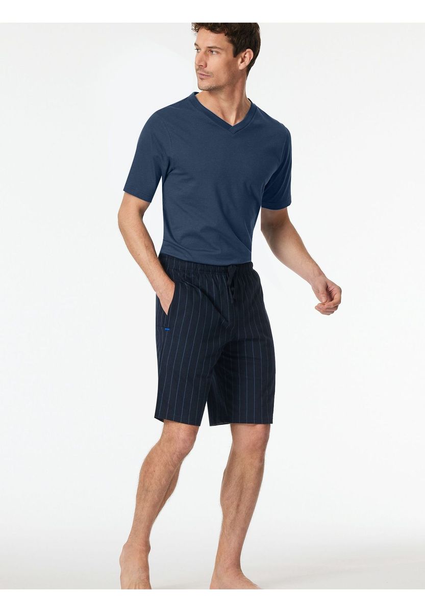 Herren-Loungeshorts aus gestreifter Baumwolle