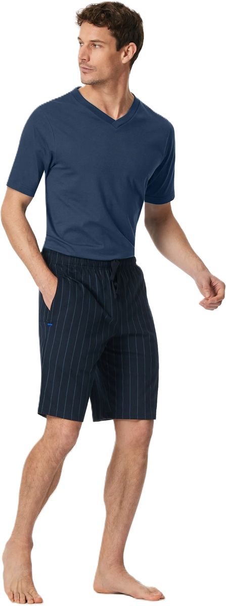 SCHIESSER Mix+Relax Schlafanzughose, Baumwolle, Tunnelzug, für Herren, blau, 48