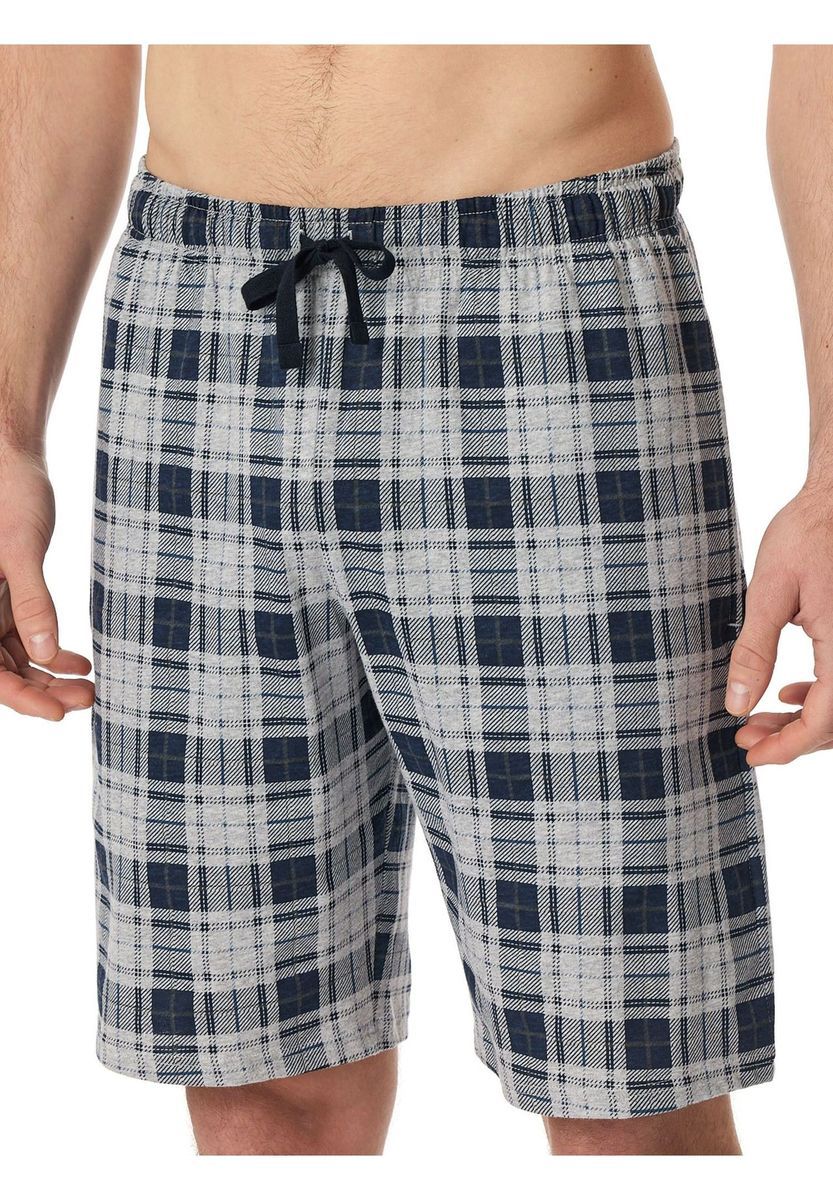 Karierte Baumwoll-Bermuda-Loungeshorts