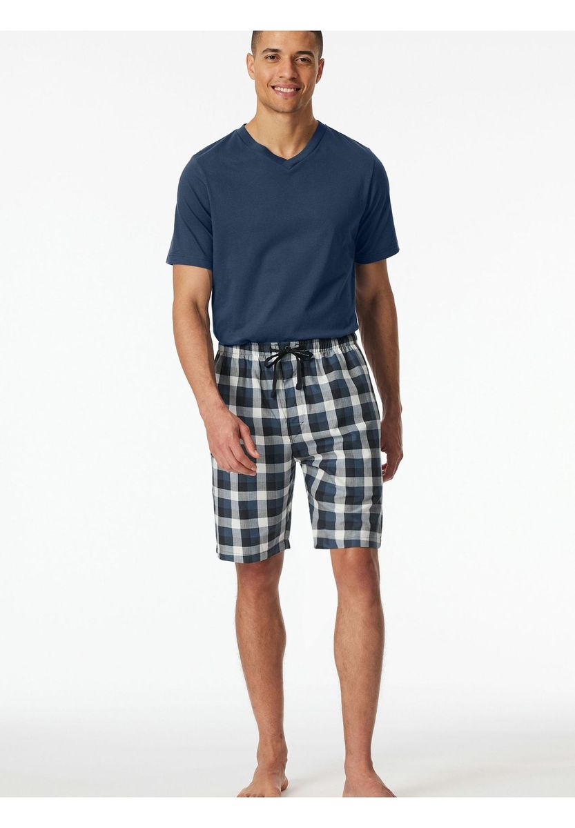 Herren Schlafshorts aus karierter Baumwolle
